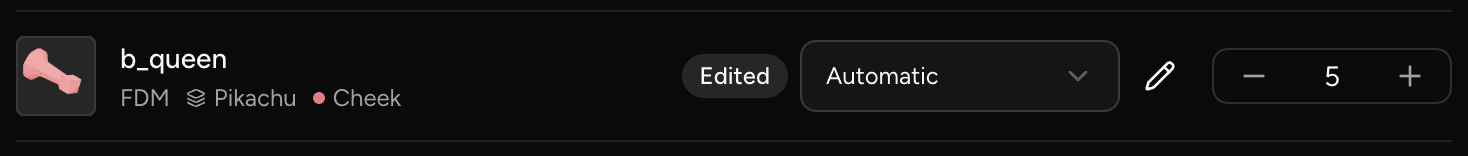 A dialog row showing the Edited badge after its routing has been customized.